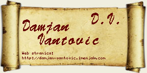Damjan Vantović vizit kartica